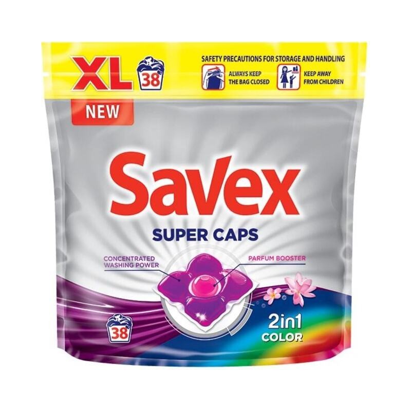Detergent Capsule Savex Super Caps 2 in 1 Color, 38 Spalari