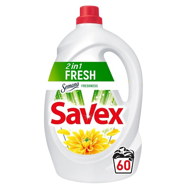 Detergent Lichid Savex 2 in 1 Fresh 3.3 l, 60 Spalari