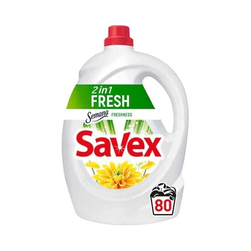 Detergent Lichid Rufe Savex 2 in 1 Fresh, 80 Spalari, 4.4 l