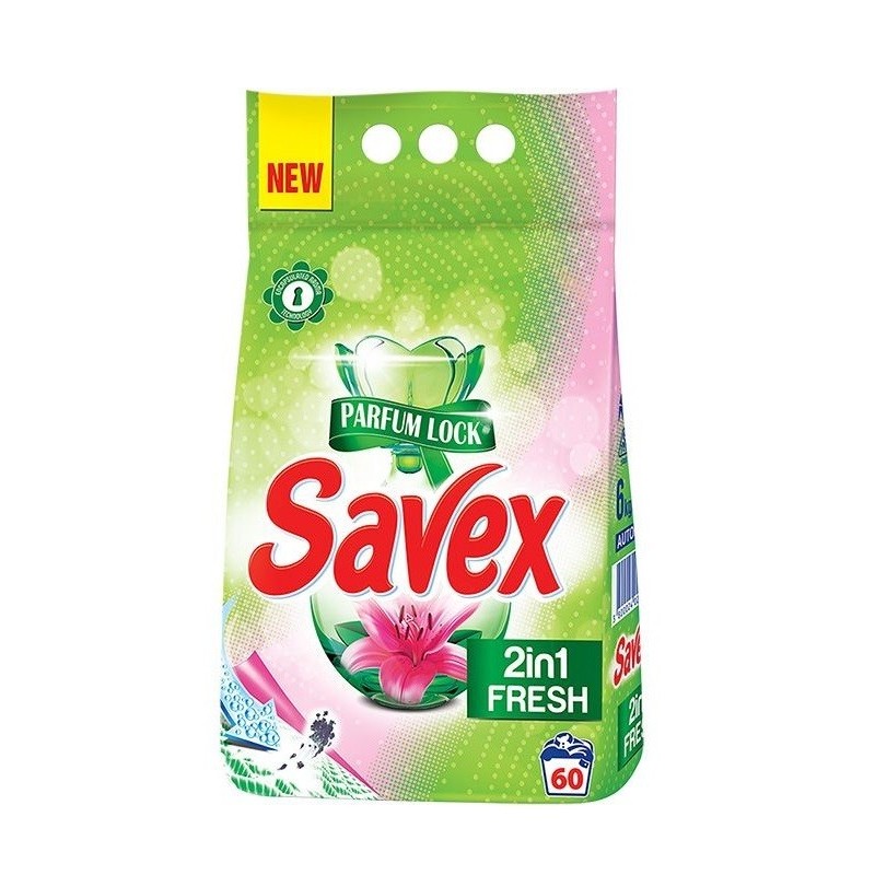 Detergent Automat Savex 2 in 1 Fresh, 60 Spalari, 6 Kg