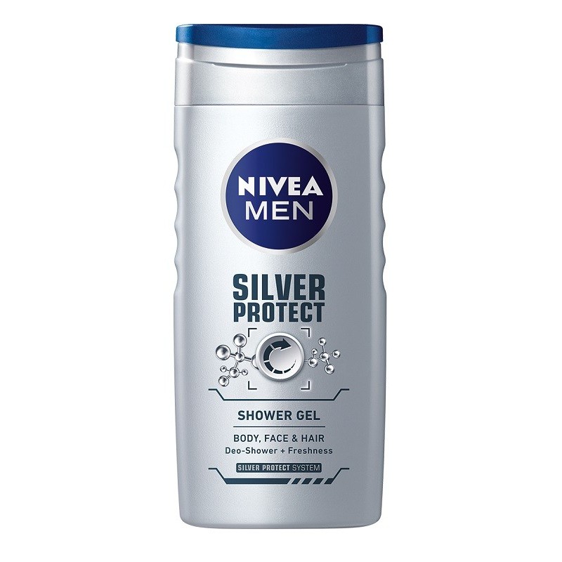 Gel de Dus Nivea Men Silver Protect, cu Ioni de Argint, 250 ml
