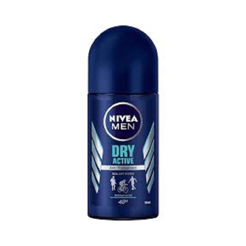 Deodorant Roll-On Men Dry Active Nivea Deo 50ml