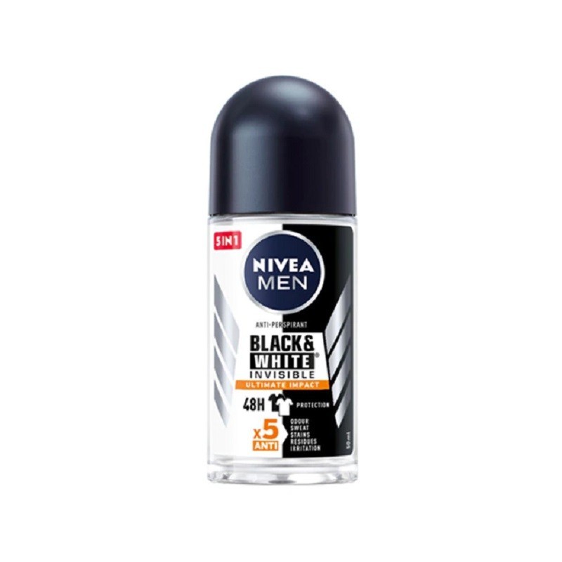 Deodorant Roll-On Men Invisible Black & White Ultimate Impact Nivea Deo, 50 ml