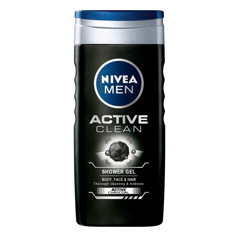 Gel de Dus Nivea Men Active Clean, cu Carbune Activ, 500 ml