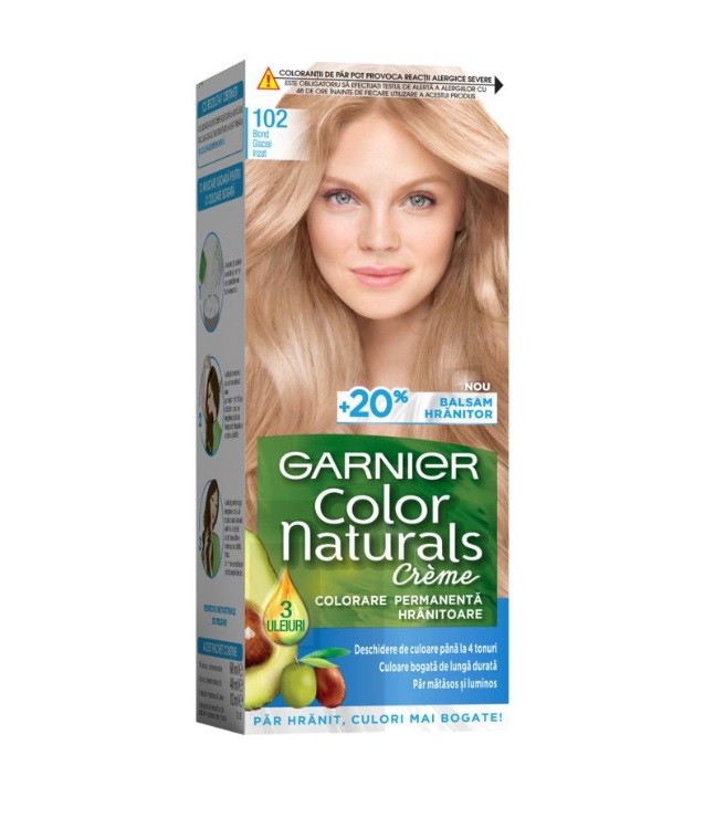 Vopsea de Par 102 Blond Glacial Irizat Garnier Color Naturals