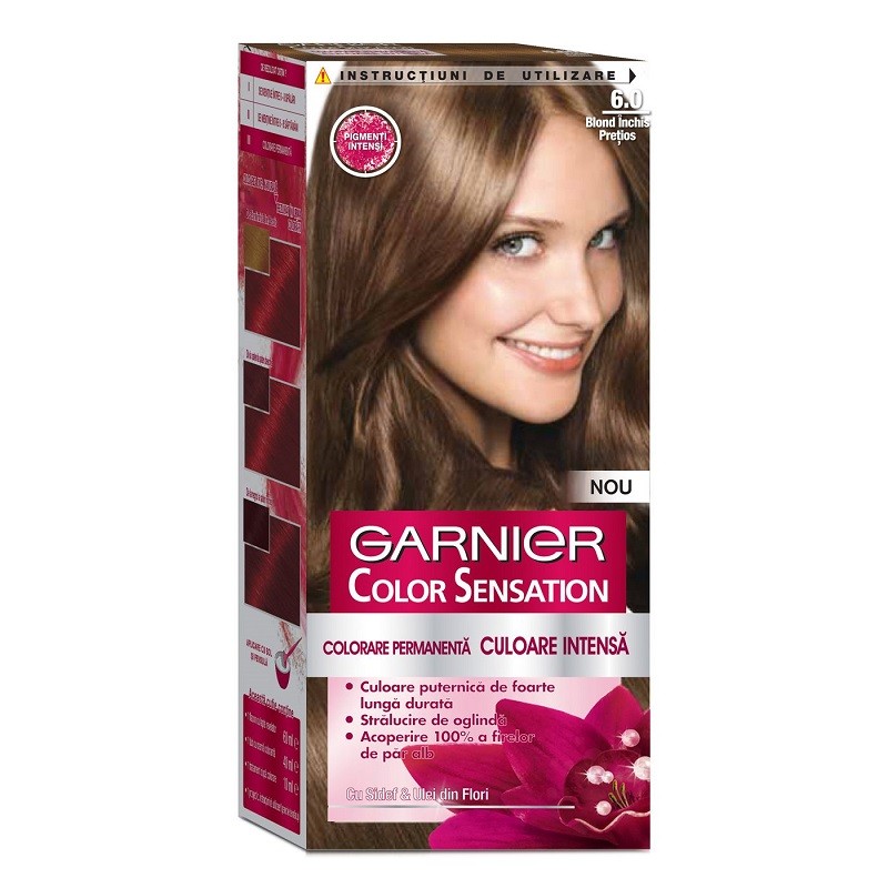 Vopsea de Par 6.0 Blond Inchis Pretios Garnier Color Sensation