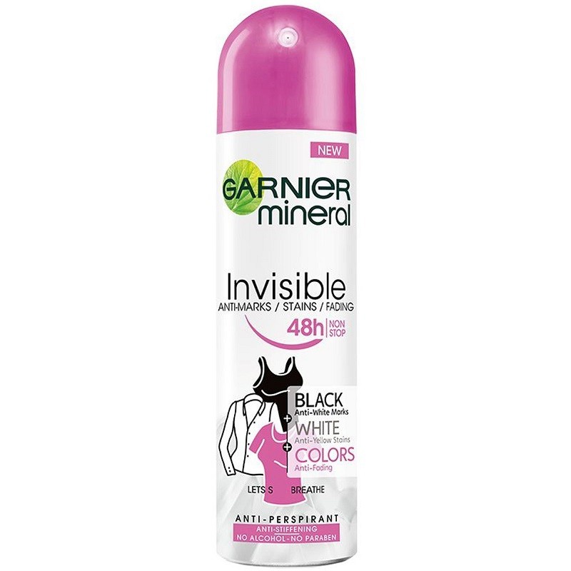 Deodorant Spray Invisible Black & White & Colors Garnier 150ml