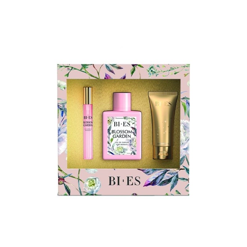 Set Bi-es Blossom Garden Femei: Apa de Parfum 100 ml + Parfum 12 ml + Gel de Dus  50 ml