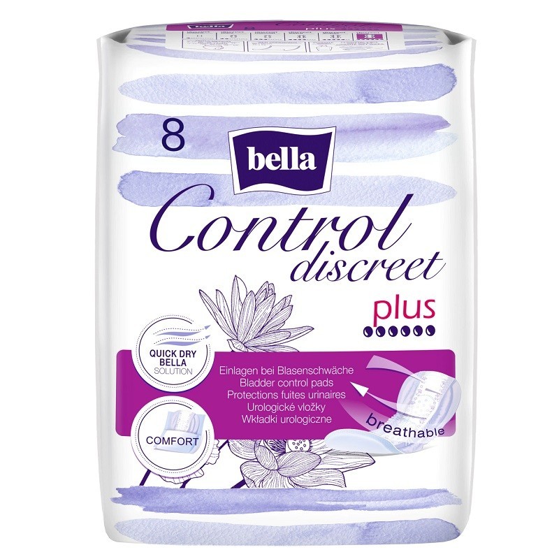 Absorbante pentru Incontinenta Urinara Bella Control Discreet Plus x 8 Bucati
