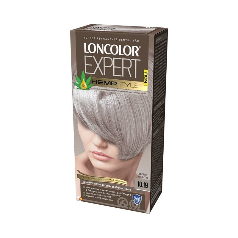 Vopsea de Par Permanenta Loncolor Expert Hempstyle 10.19 Blond Argintiu, 100 ml