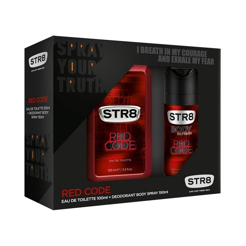 Set Str8 Red Code Apa de Toaleta 100 ml + Deodorant Spray 150 ml