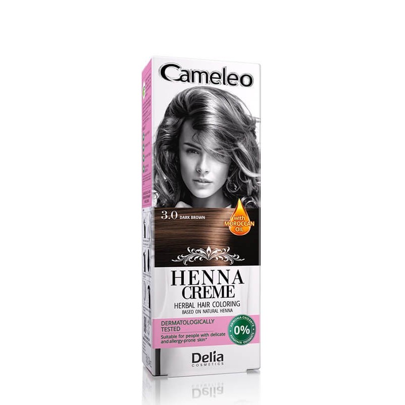 Vopsea de Par Delia Cameleo Henna 3.0 Dark Brown, 75 g