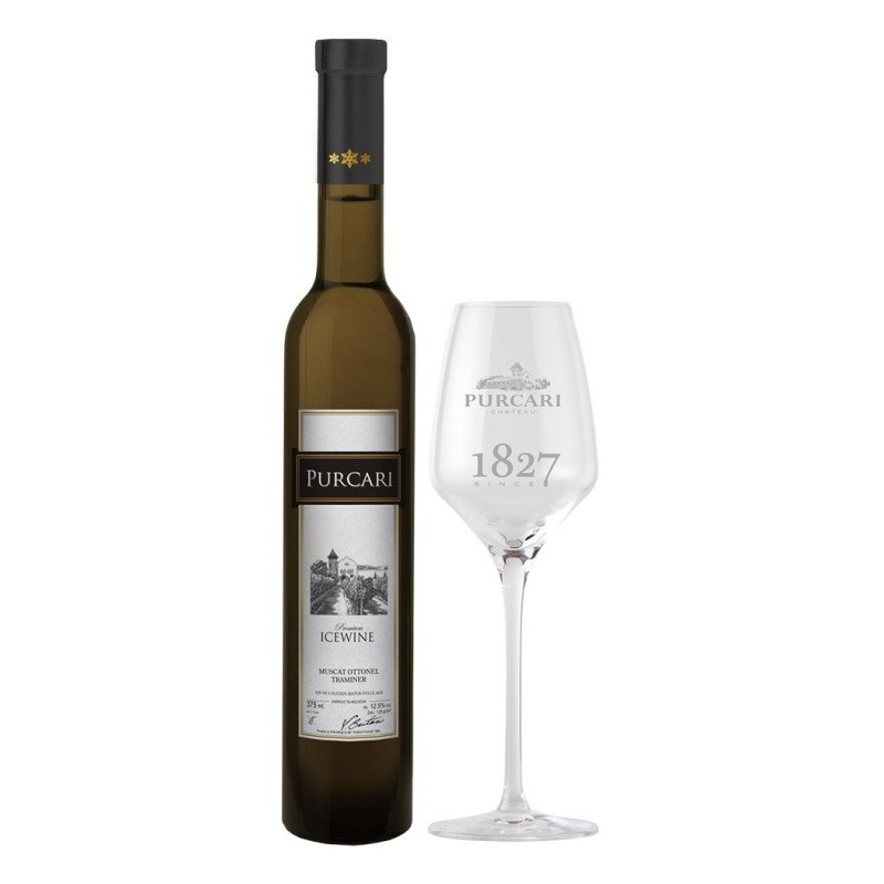 Vin Ice Wine Purcari, Alb Dulce 0.375 l + 1 Pahar
