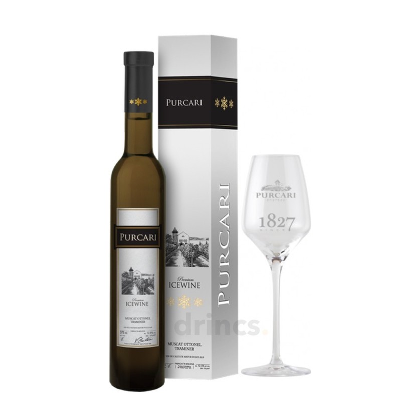 Vin Alb Purcari Pachet Ice Wine 1 Sticla + 1 Pahar, Dulce 0.375l
