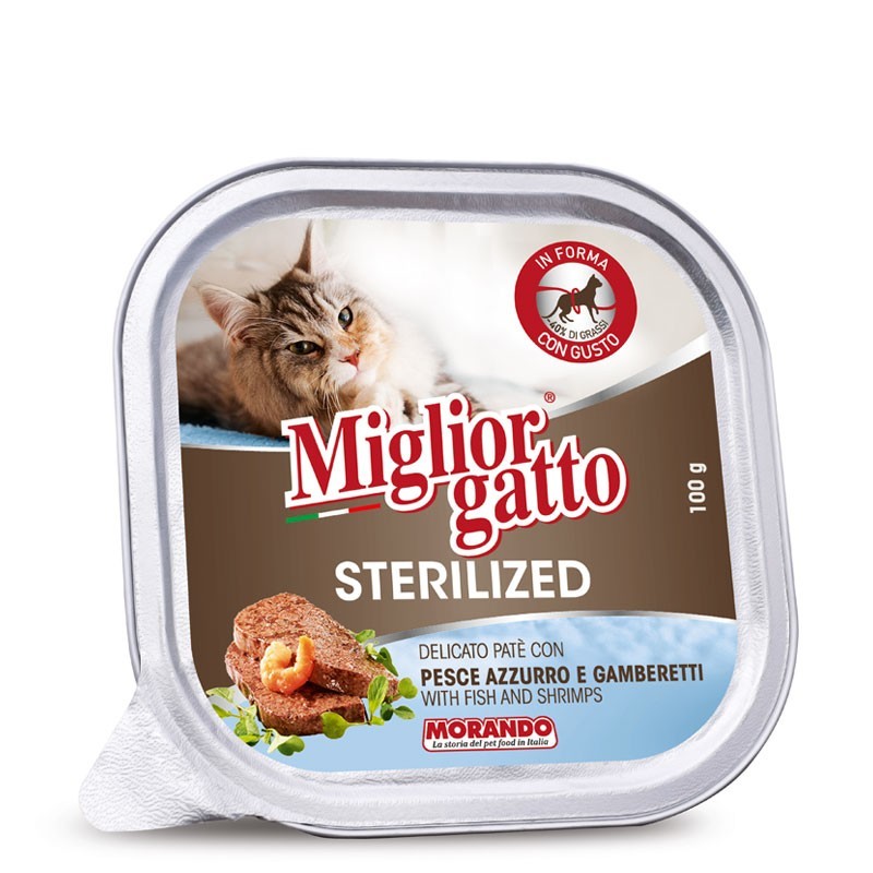 Hrana Umeda Premium Pisici Sterilizate, Migliorgatto Sterilized, Peste si Creveti, 100 g