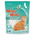 Asternut Silicatic Miau Miau Natural, pentru Pisici, 3.8 l