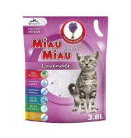 Asternut Igienic pentru Pisici Miau-Miau, Silicat Lavanda, 3.8 l
