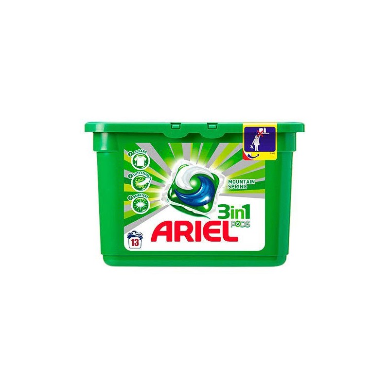 Detergent Capsule Ariel All in One Ponds Mountain Spring, 13 Spalari