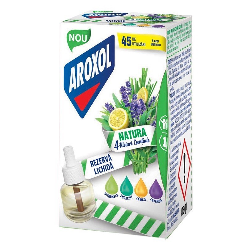 Rezerva Lichida Aroxol Natura Impotriva Tantarilor, 45 ml