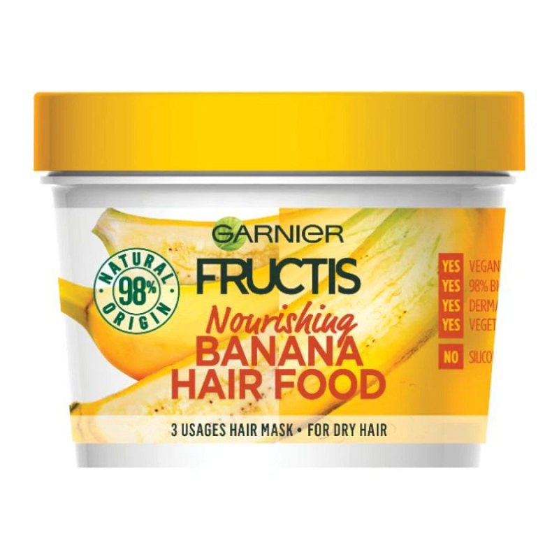 Masca pentru Par Garnier Fructis Hair Food Banana, pentru Parul Uscat, 390 ml