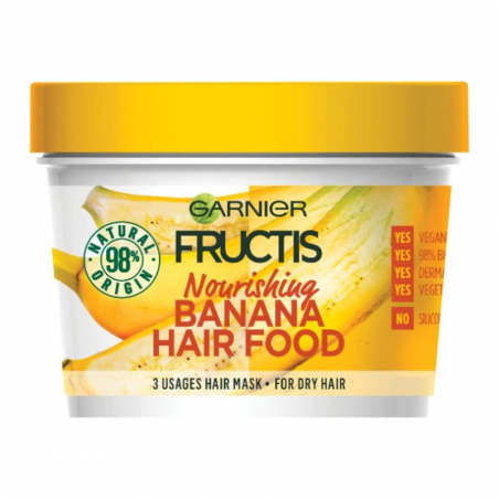 Masca pentru Par Garnier Fructis Hair Food Banana, pentru Parul Uscat, 390 ml...