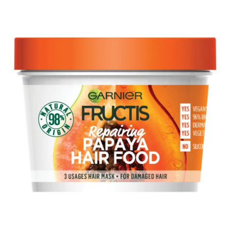 Masca pentru Par Garnier Fructis Hair Food Papaya, pentru Parul Deteriorat, 390 ml...
