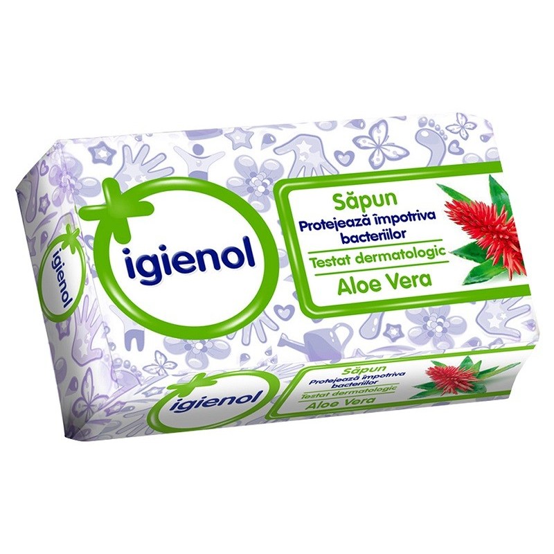 Sapun Antibacterian, Igienol, Aloe Vera, 90 g