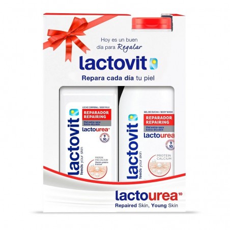Set Cadou Gel de Dus Lactovit Lactourea, 600 ml + Lapte de Corp Lactovit, 400 ml...