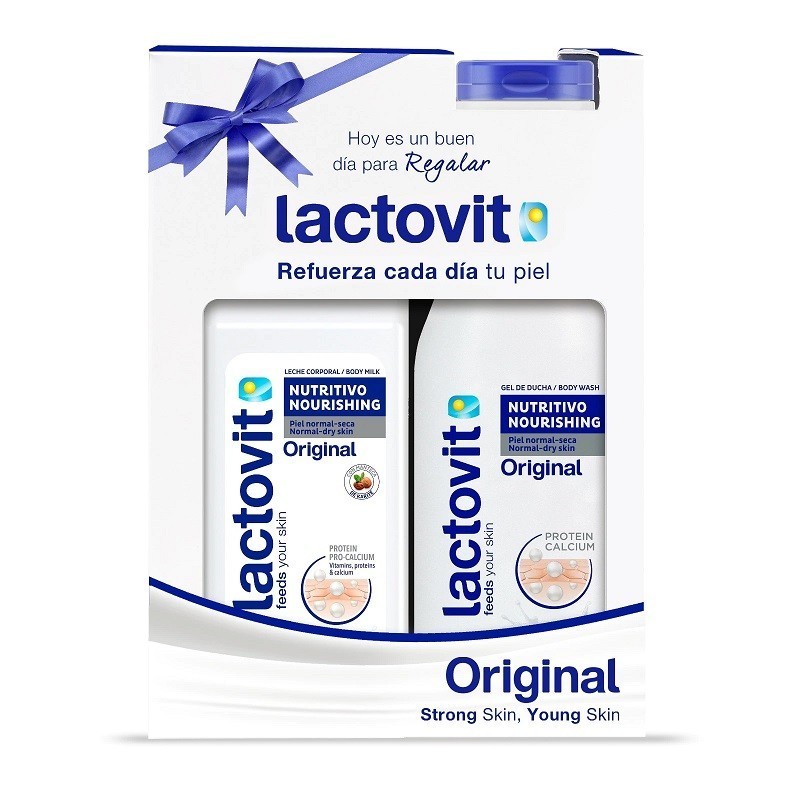 Set Cadou Lactovit Original, Gel de Dus, 600 ml + Lapte de Corp, 400 ml