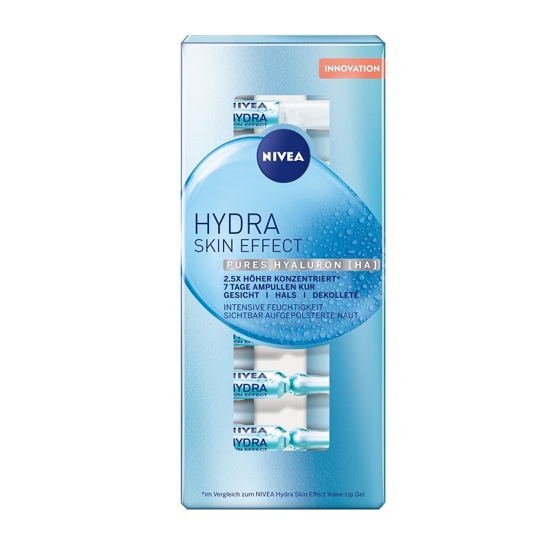 Fiole Nivea Hydra Skin Effect cu Acid Hialuronic Pur, 7 buc x 1 ml