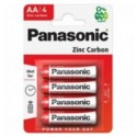 Baterii Panasonic Red Zinc Carbon, R6RZ/4BP, Blister 4 Bucati