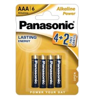 Baterii Alcaline Aaa, R3, Panasonic Alkaline Power, 1,5 V, Blister 4 Baterii + 2