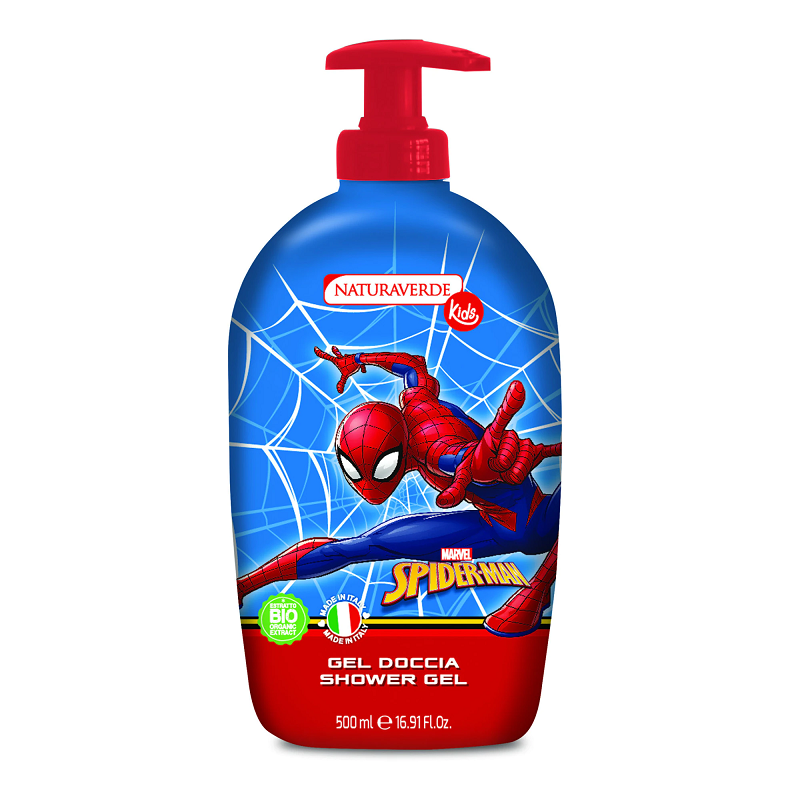 Gel de Dus Spiderman Naturaverde Kids cu Extracte Organice de Ovaz 500 ml