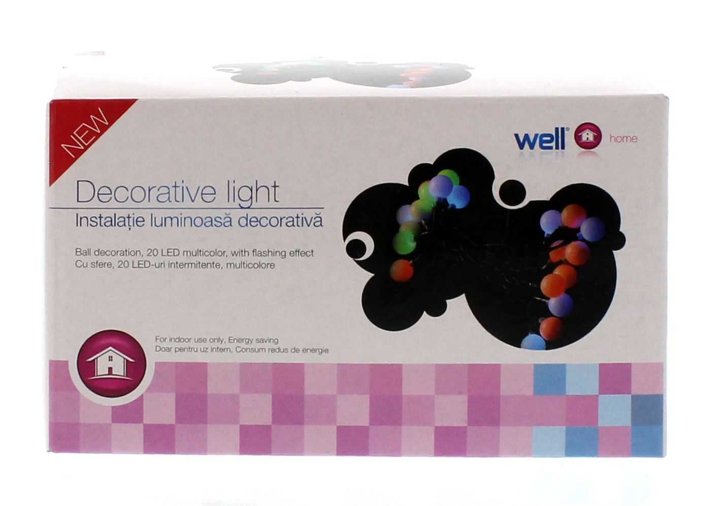 Poza Ghirlanda Luminoasa Decorativa cu Sfere, 20 LED-uri Multicolore, Well