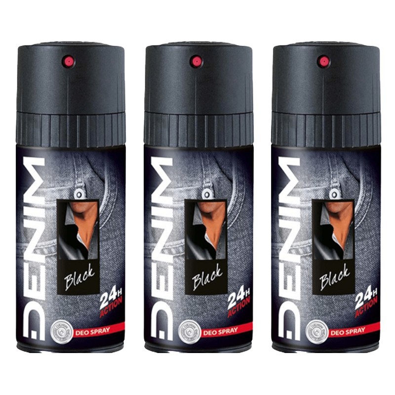 Set 3 x Deodorant Spray Denim Black, 150 ml