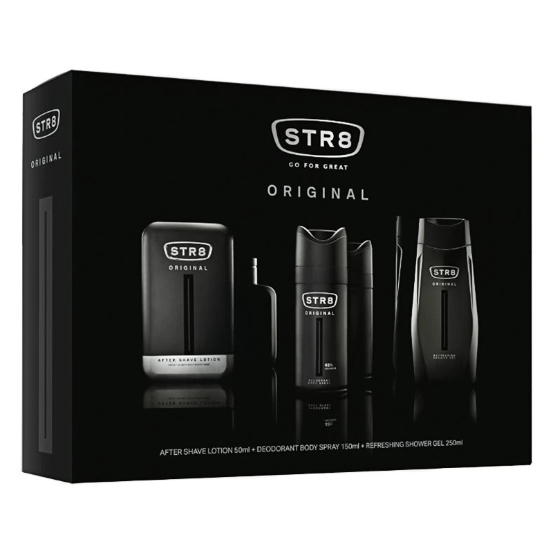 Set STR8 Original, Barbati: After Shave Lotiune, 50 ml + Deodorant Spray, 150 ml + Gel de Dus, 250 ml