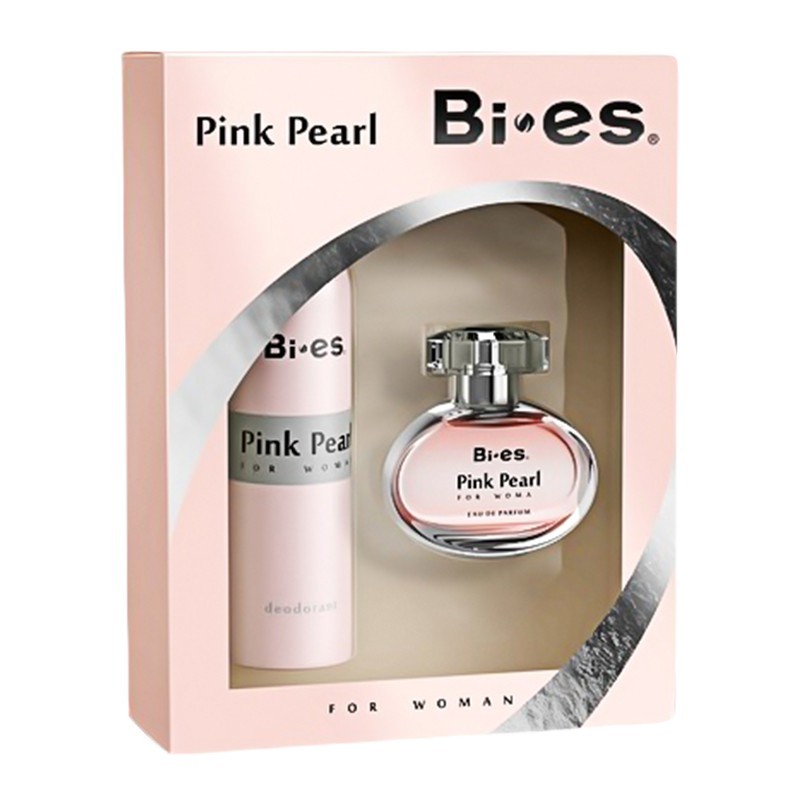 Set Bi-es Pink Pearl pentru Femei: Apa de Parfum 50 ml + Deodorant 150 ml
