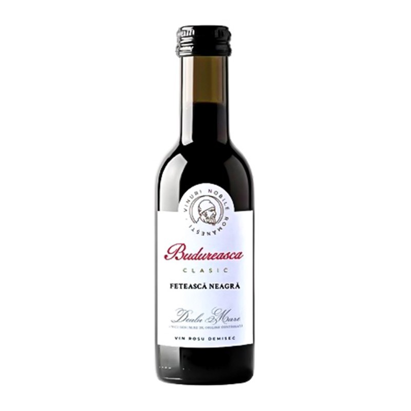 Vin Budureasca Clasic Mini Feteasca Neagra Alb Demisec 187 ml