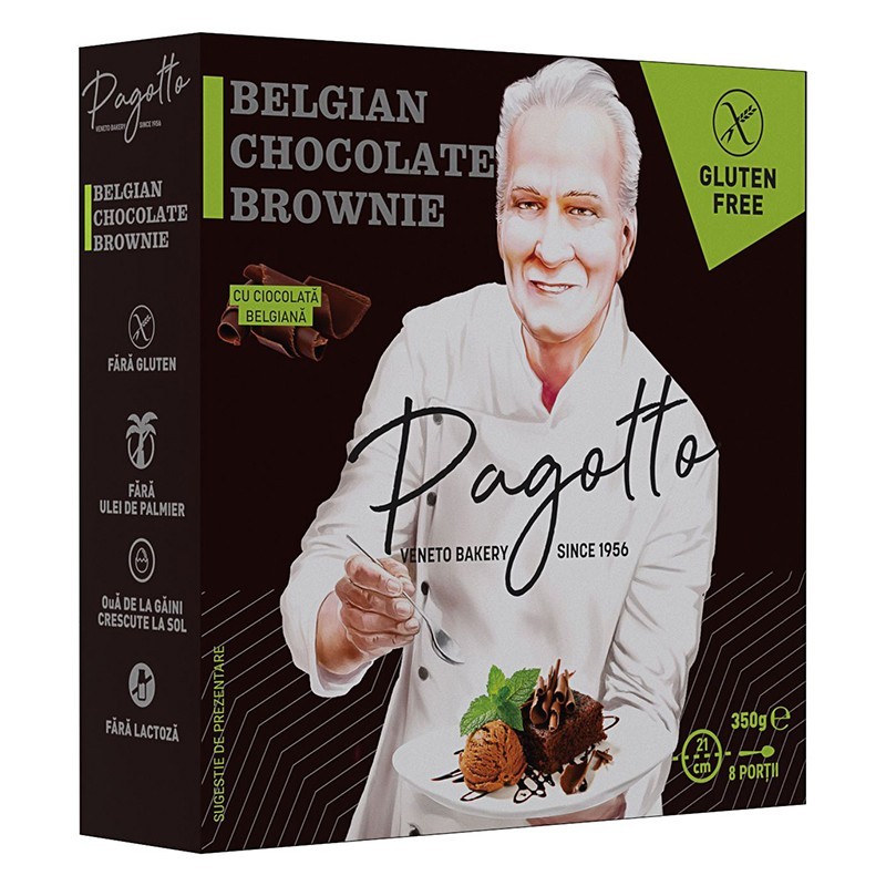 Prajitura Brownie Pagotto, cu Ciocolata Belgiana, 350 g