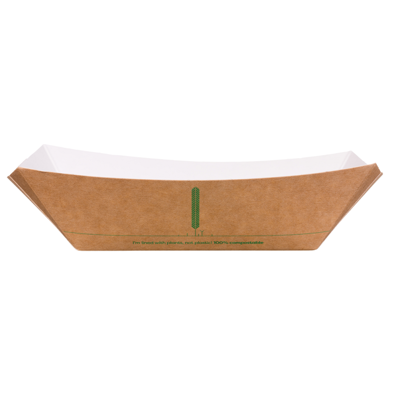 Barcute Biodegradabile, Compostabile de Carton, Kraft, 21x15x5.5 cm, 500 buc