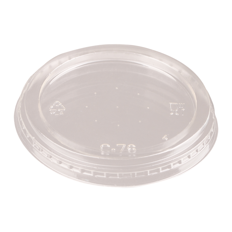 Capace Biodegradabile, Compostabile, PLA Plate, fara Gaura, Transparente, 76 mm, 50 buc