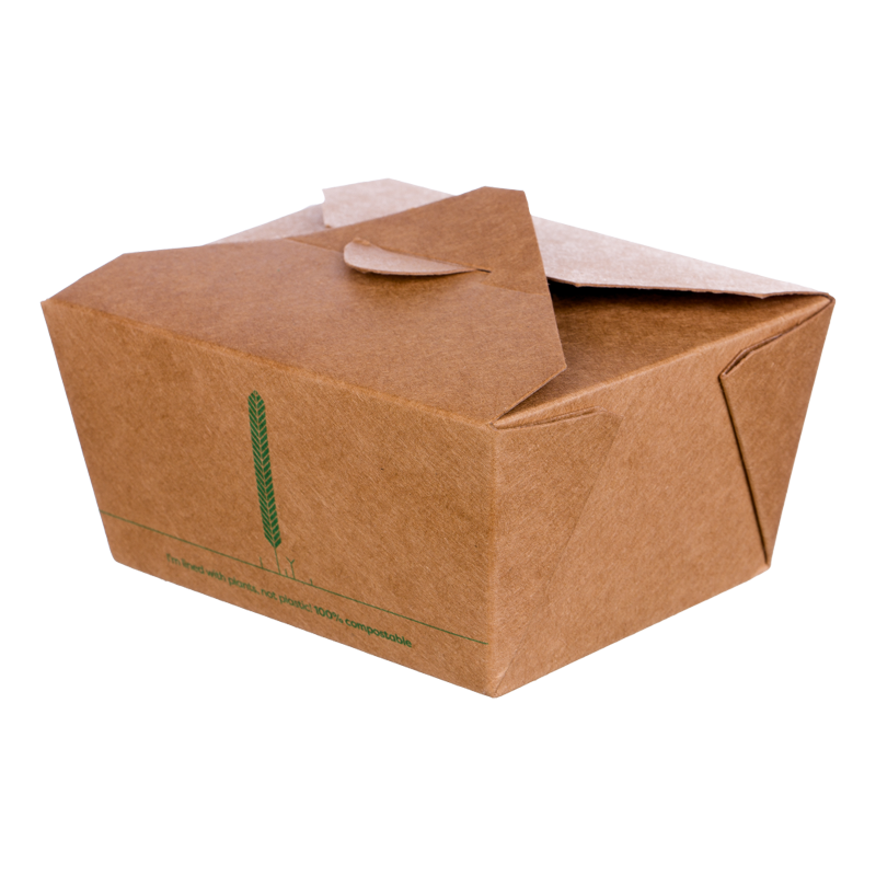Cutii Biodegradabile de Carton, Kraft, 1080 ml, M5, 200 buc