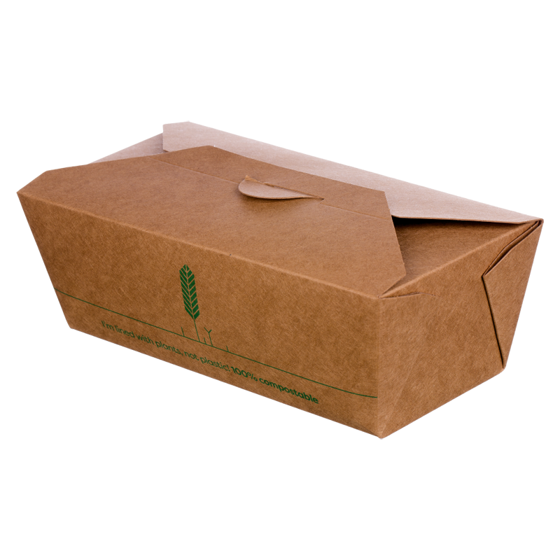 Cutii Biodegradabile de Carton, Kraft, 1480 ml, M2, 200 buc