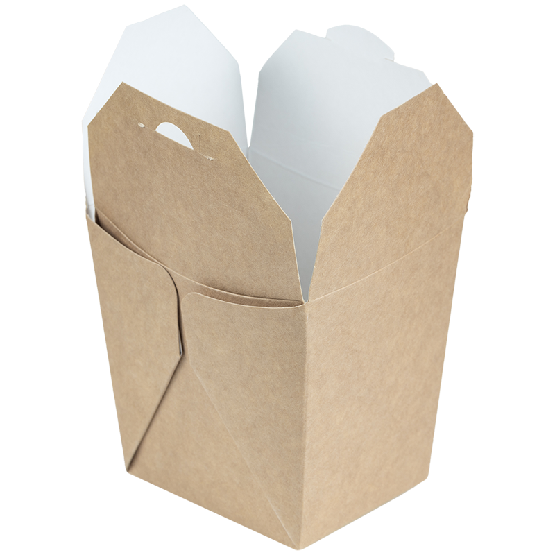 Cutii Biodegradabile de Carton, Kraft, asian 700 ml, 50 buc