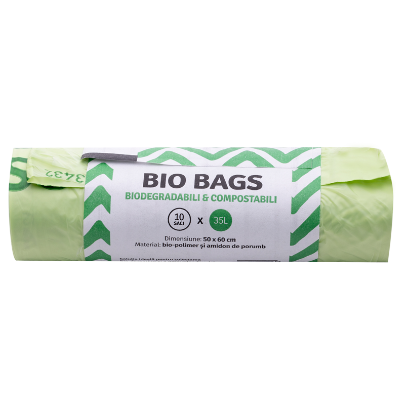 Saci Biodegradabili, Compostabili, Promateris, 35 L, 10 buc