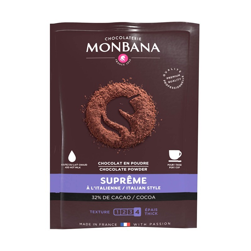 Pudra de Ciocolata Supreme Monbana, Plicuri, 50 Bucati X 25 g