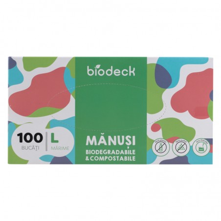 Manusi Biodegradabile, Compostabile, Marimea L, 100 buc...