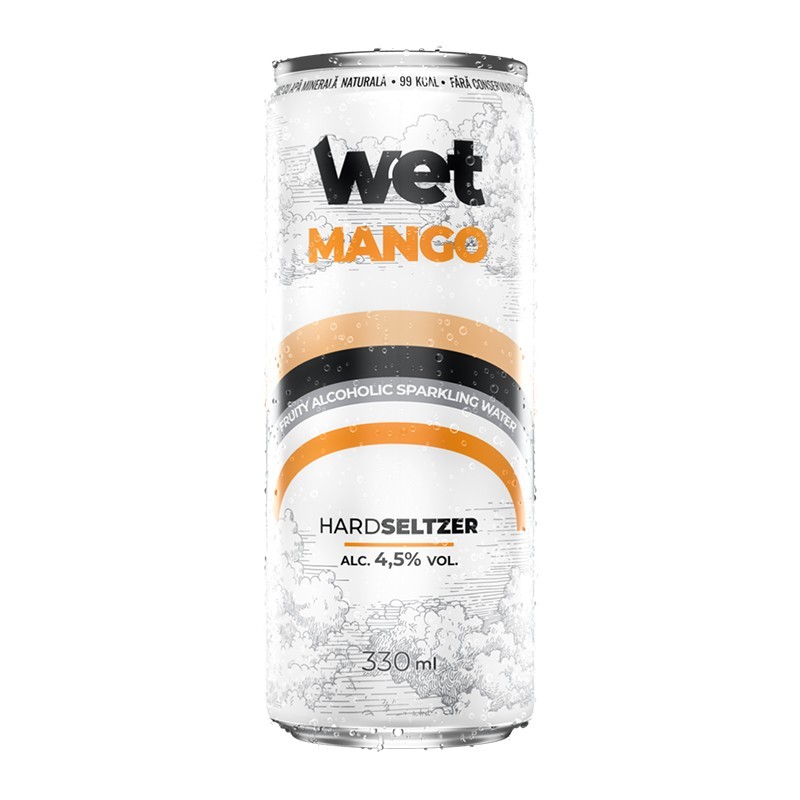 Bautura Alcoolica Fructata cu Mango Wet Hard Seltzer, 4.5% Alcool, Doza, 0.33 l