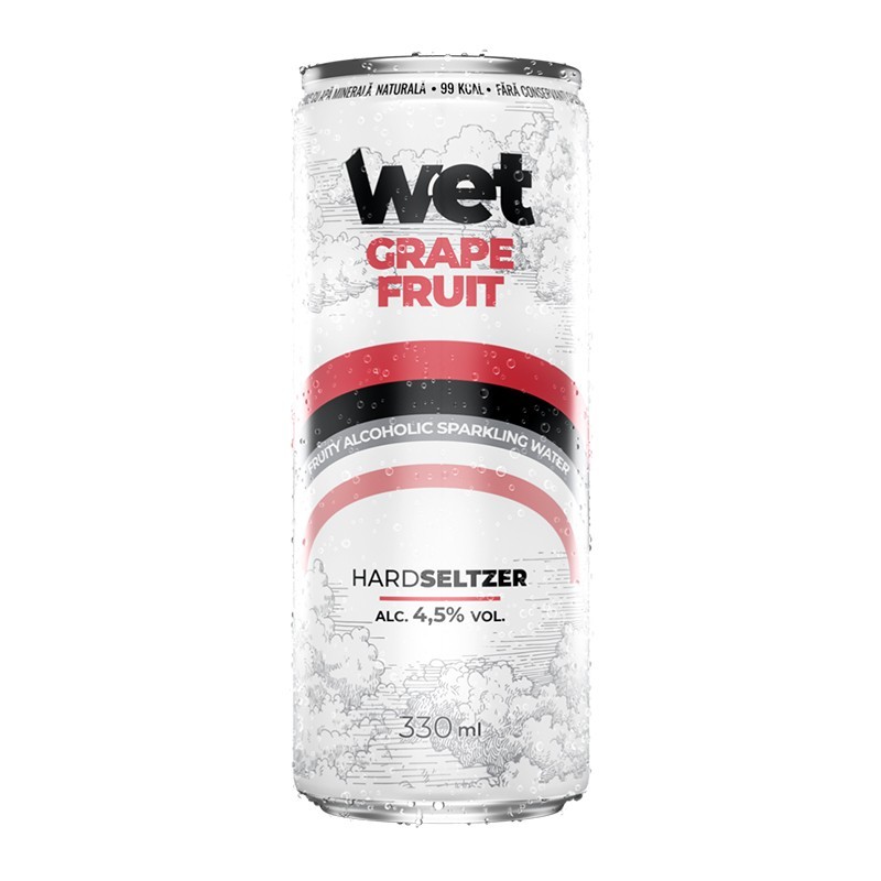 Bautura Alcoolica Fructata cu Grapefruit Wet Hard Seltzer, 4.5% Alcool, Doza, 0.33 l