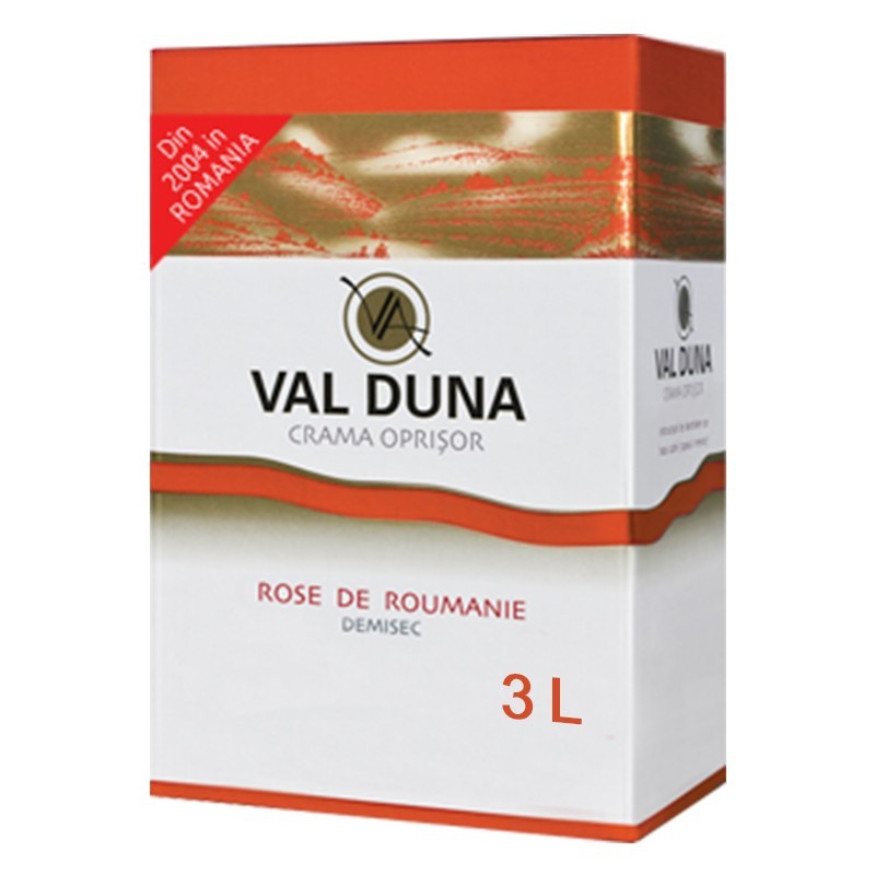 Vin Val Duna Rose de Roumanie Oprisor, Rose Demisec, Bag in Box, 3 l